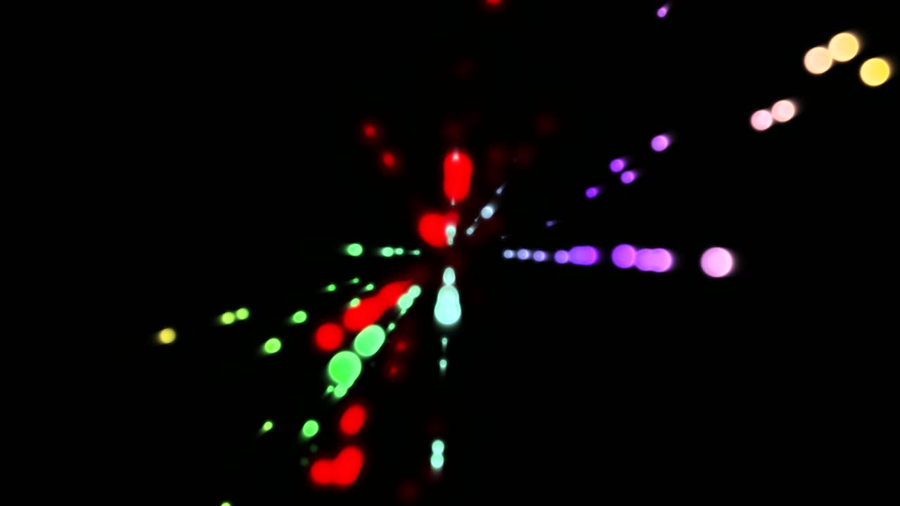 Fast phase rotating and glowing particle background animation with a flare effect
