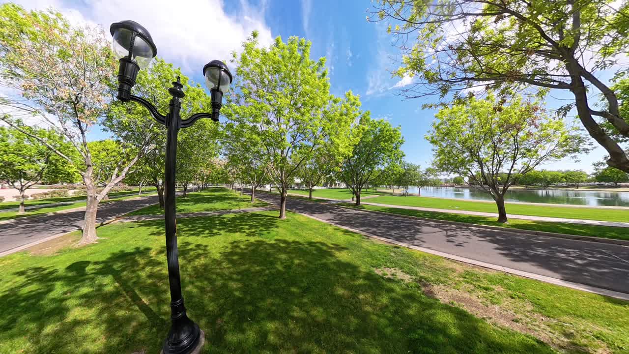 Green picturesque park and lake in Morrison Ranch Gilbert Arizona