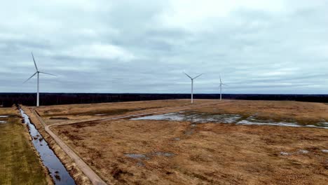 cloudy sky over wind farm in kurzeme, riga, latvia