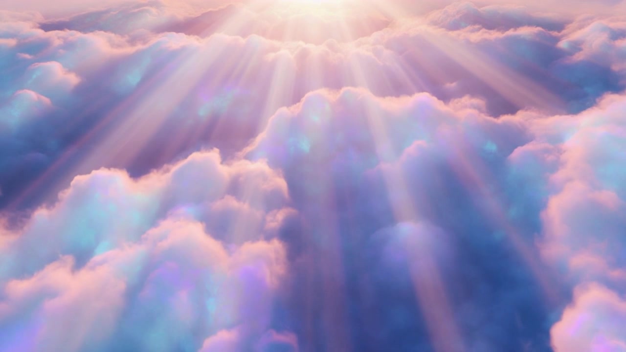 Sunlight Streaming Through Soft Clouds in the Sky