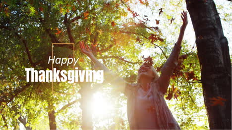 digitally generated video of happy thanksgiving 4k