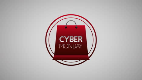 cyber monday animation with shopping bag