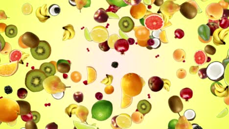 falling fruits background, animation, loop, with alpha channel