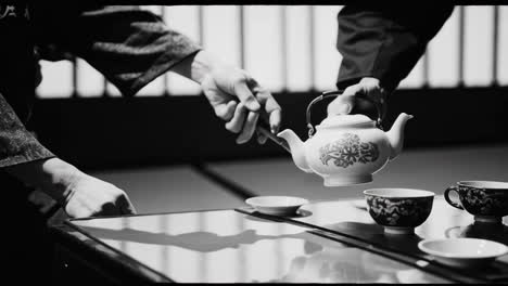 japanese tea ceremony in traditional house