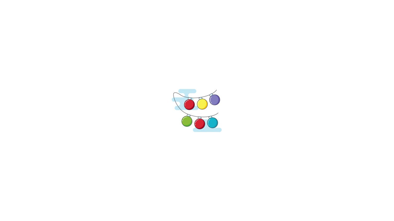 Animated String of Colorful Christmas Lights