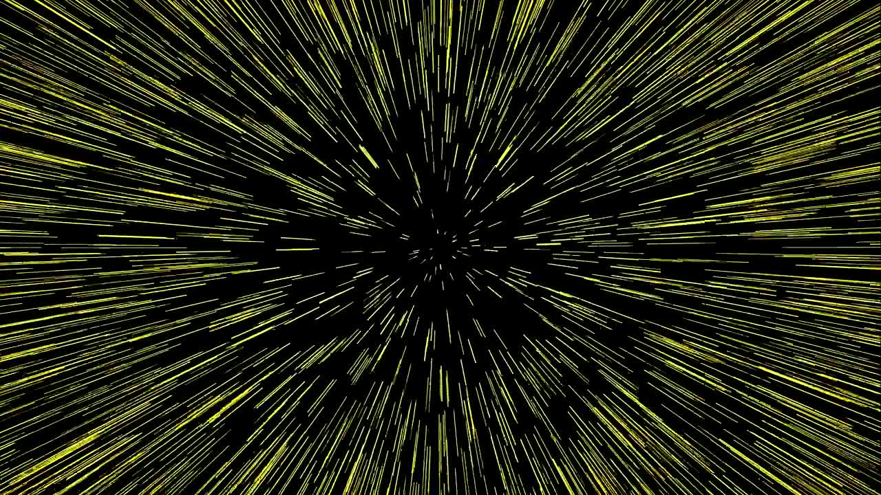 Light speed. Warp jump space travel. Stars sharply approach to the viewer.