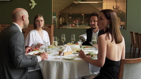 friends enjoying delicious meal