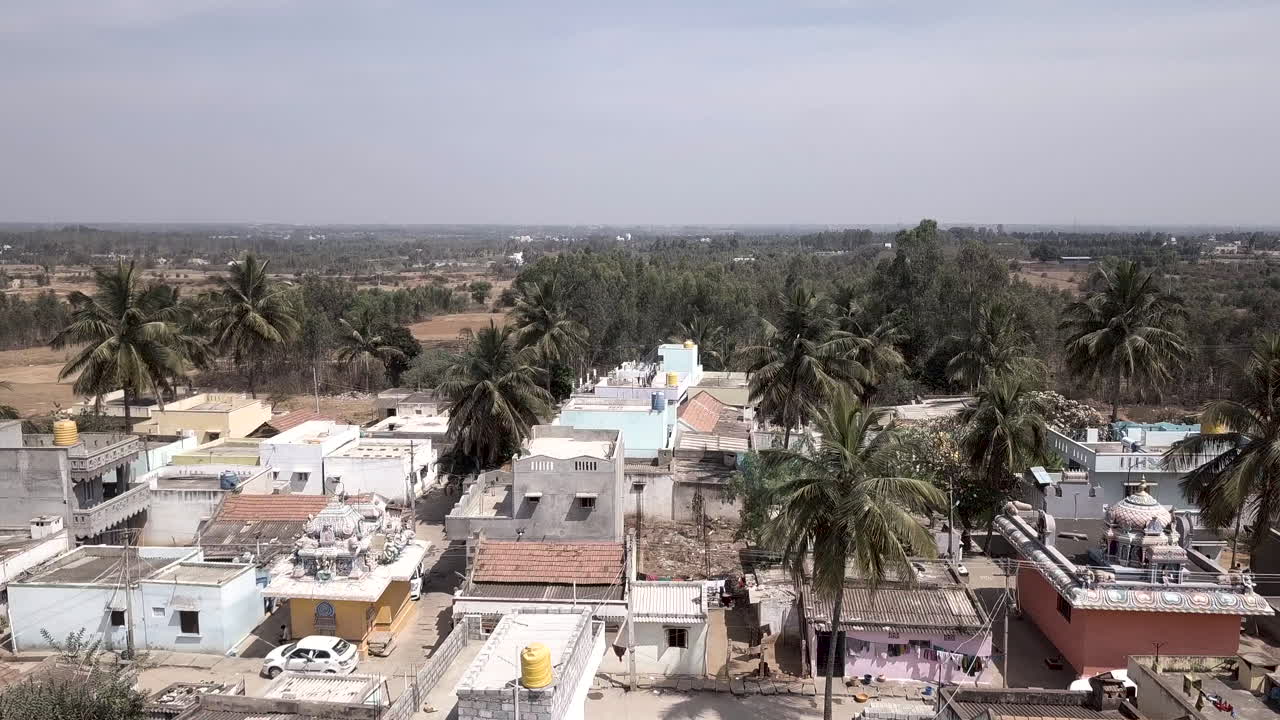 fly by of small little India Urban Village