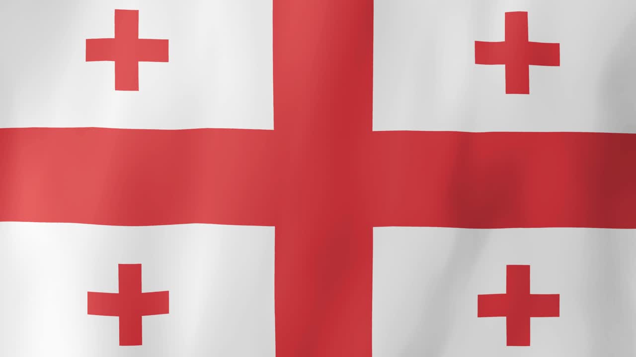 Bandiera realistica della Georgia che sventola al vento. Animazione 4K.