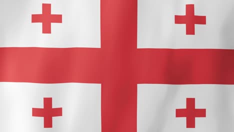 realistic georgia flag waving in the wind. 4k animation.