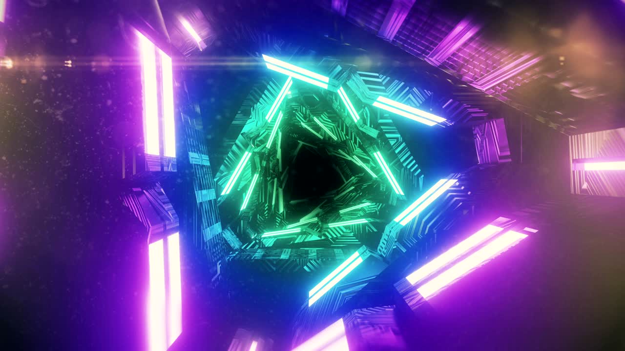 animación de luces brillantes verdes y púrpuras que se mueven en movimiento hipnótico