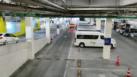 underground parking garage interior view