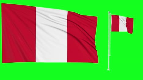Greenscreen-Schwenkt-Peruanische-Flagge-Oder-Fahnenmast