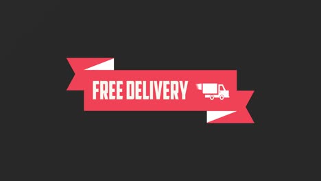 free delivery word animation motion graphic video with alpha channel, transparent background use for website banner, coupon,sale promotion,advertising, marketing 4k footage