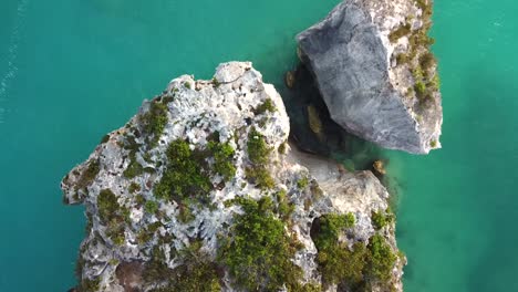 rocky ocean cliff in providenciales in the turks and caicos archipelago