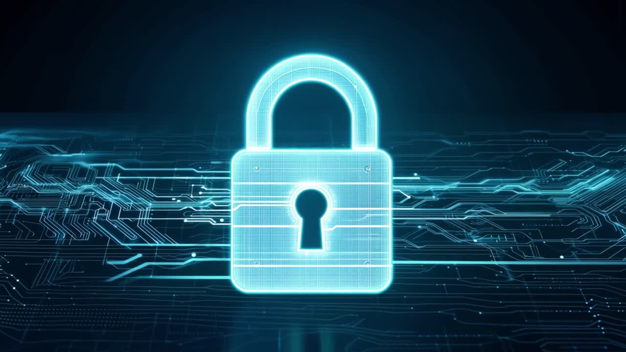 Images of a padlock representing cybersecurity