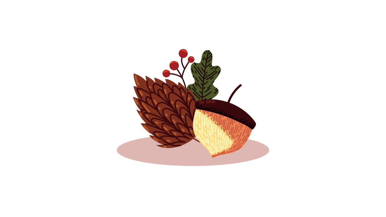 autumn season dry seeds animation