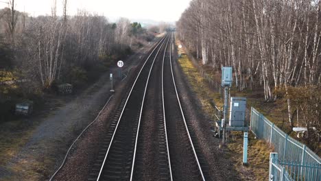 Panning-up-from-above-the-railway-tracks