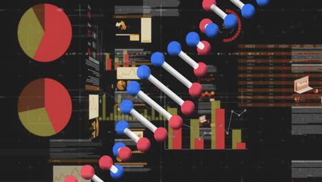 animation of dna strand over statistics