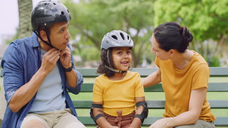 mother and father teaching adopted daughter to