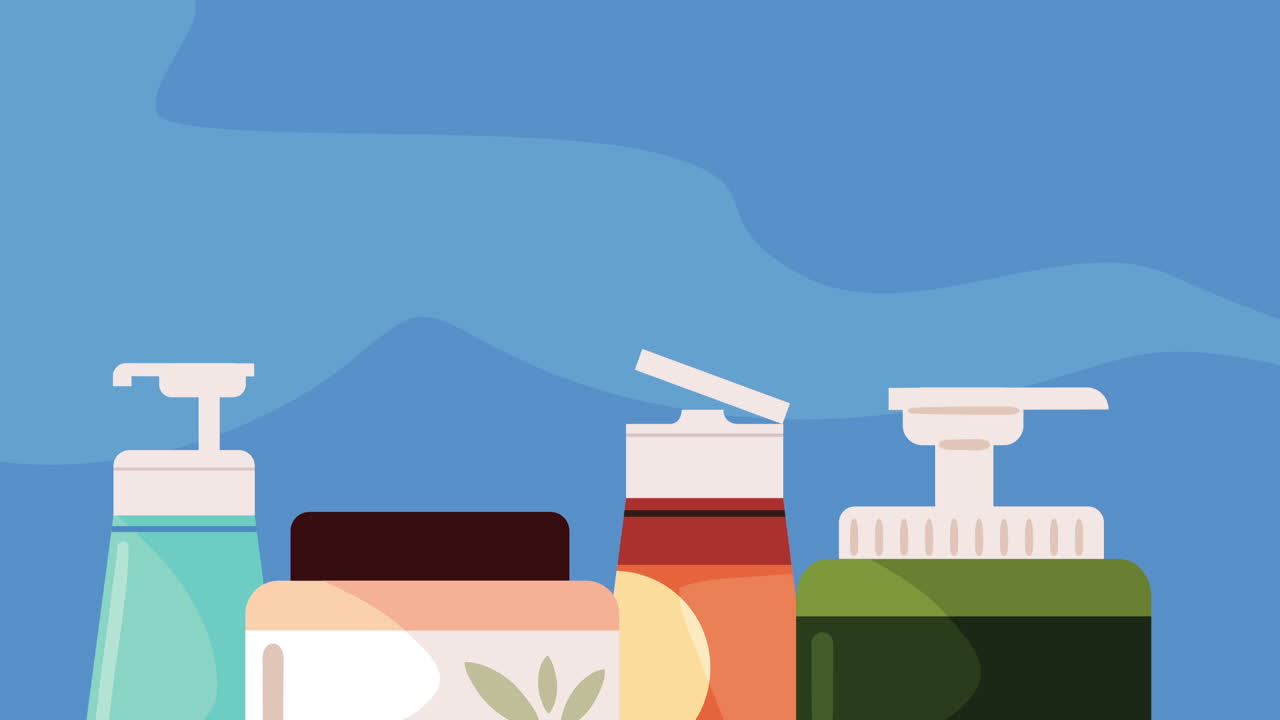 화장품 제품 애니메이션 세트