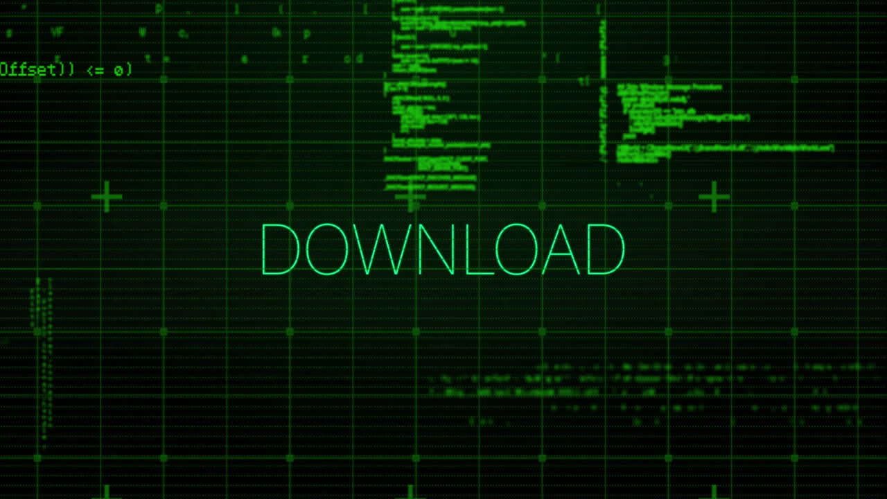 Animation of download text over data processing