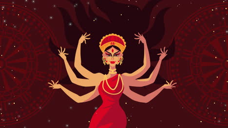 happy navratri animation with goddess