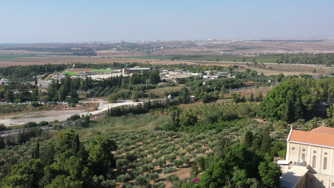 Latrun Trappist Monastery and Olive Groves, Israel Drone View
