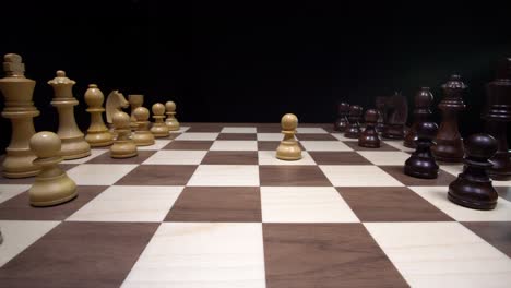 smooth 4k camera movements over a exquisite wooden chessboard