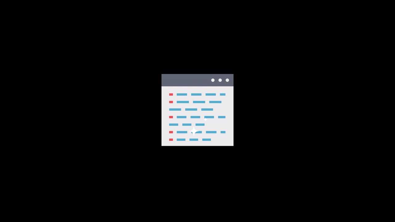 Clean code Icon animation Alpha