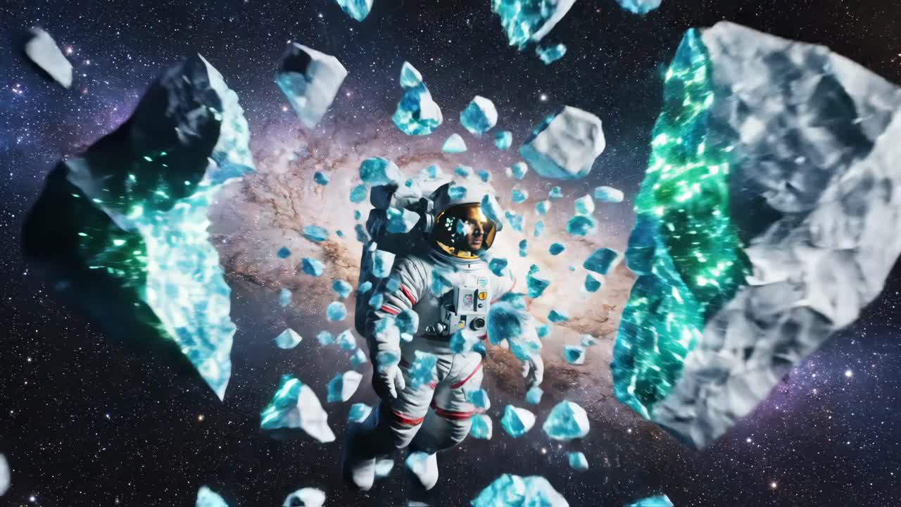 An astronaut in a spacesuit in space