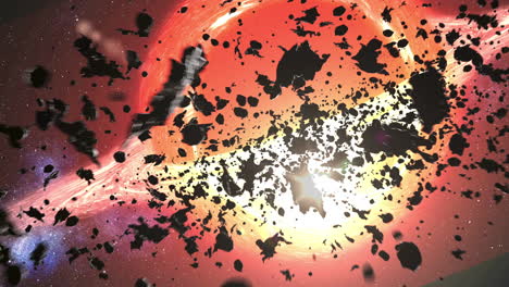black hole with asteroid field