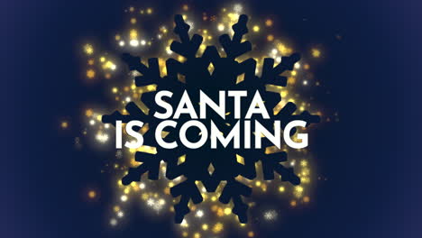 Santa-is-Coming-with-fly-gold-and-silver-snowflakes