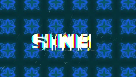 animation of shine text and shapes on black background