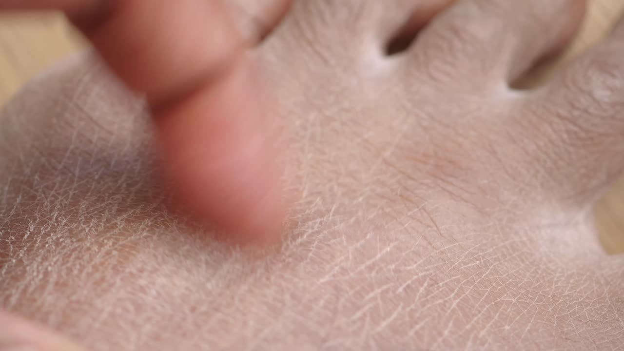 Close-up of Dry and Cracked Foot Skin