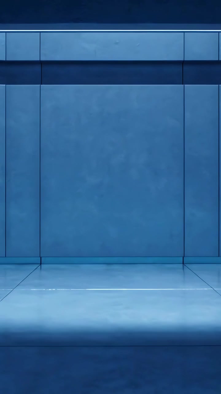 Vertical video: Moving camera pushing center panel wall closer in lobby showing floor and top light