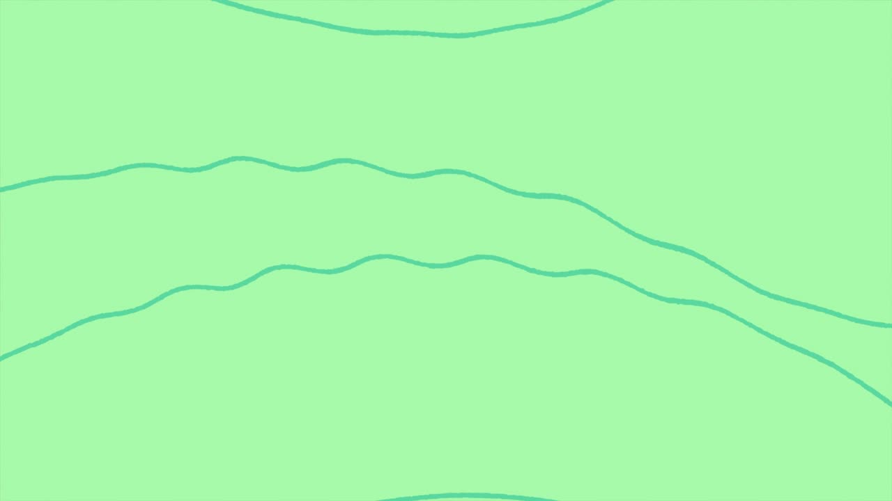 líneas verdes en movimiento sobre fondo de cal, animación dibujada a mano. bucle sin costuras.