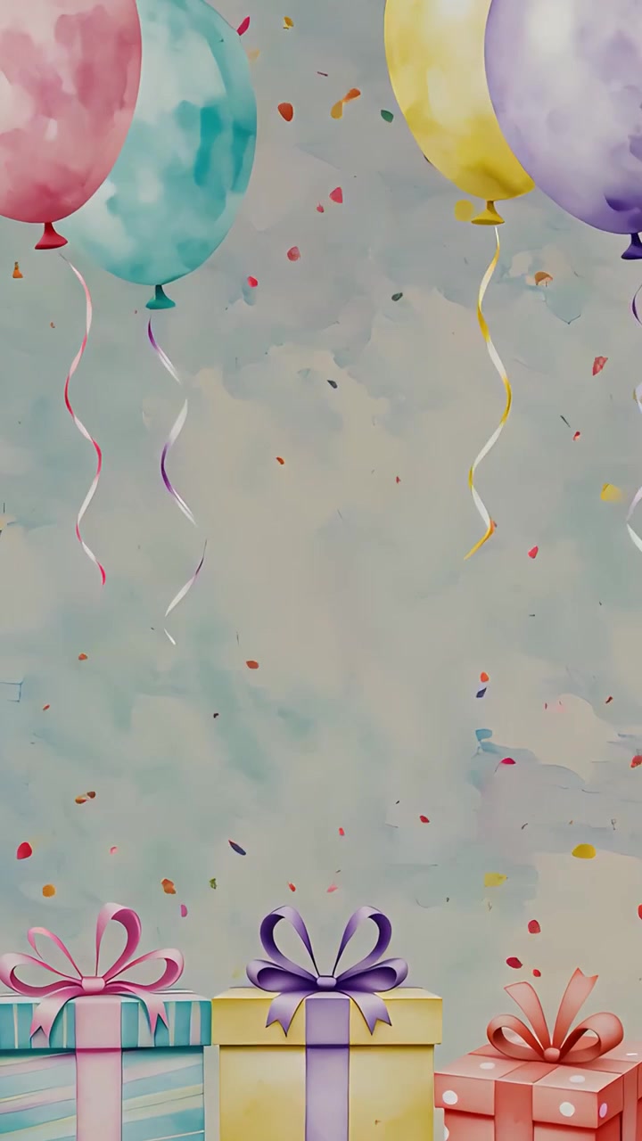 Fondo de cumpleaños con globos 4K