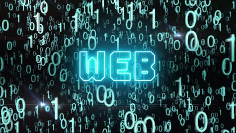 concepto de web azulado con código digital