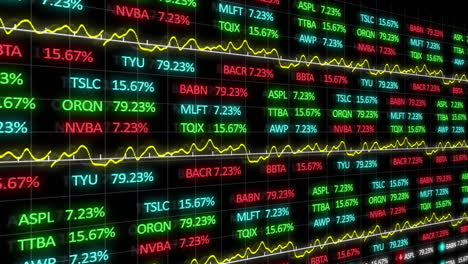 animation of stock market on black background
