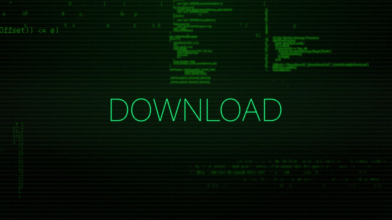 Animation of download text over data processing