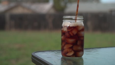 pouring tea on a sunny day