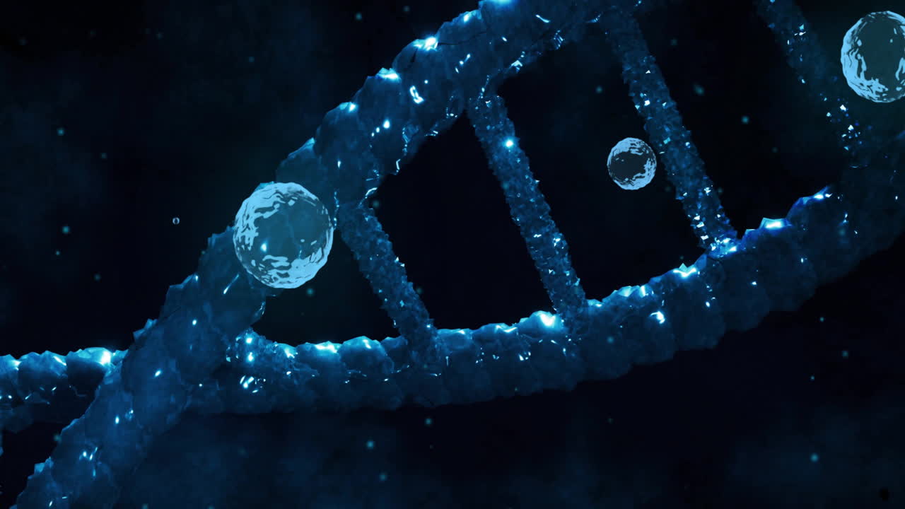 cadena de adn y moléculas, animación científica