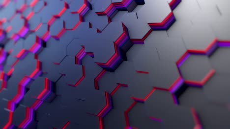 abstract hexagons random motion background , 3d loop animation 4k.