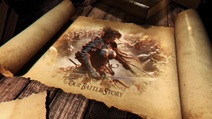 Pergamena fantasy animata che rivela il logo Redragon