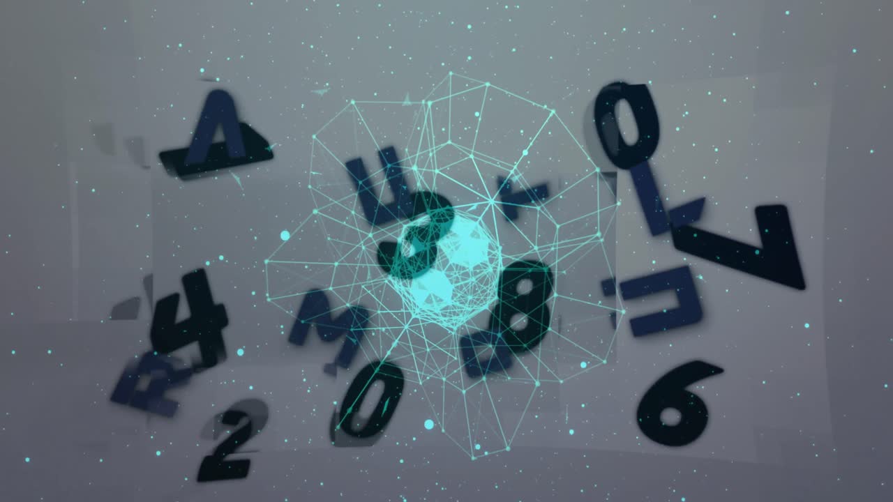 animación de números que cambian con la red de conexiones