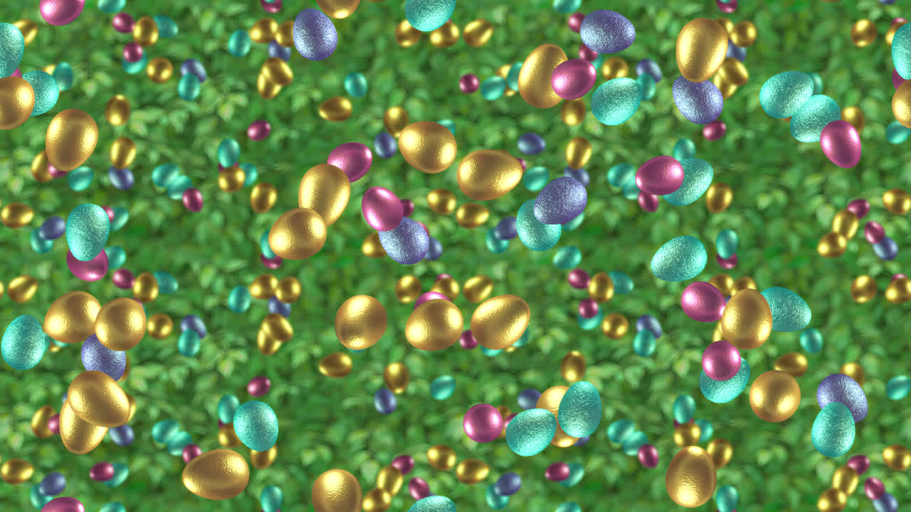 huevos de pascua en el fondo del círculo de azulejos girando