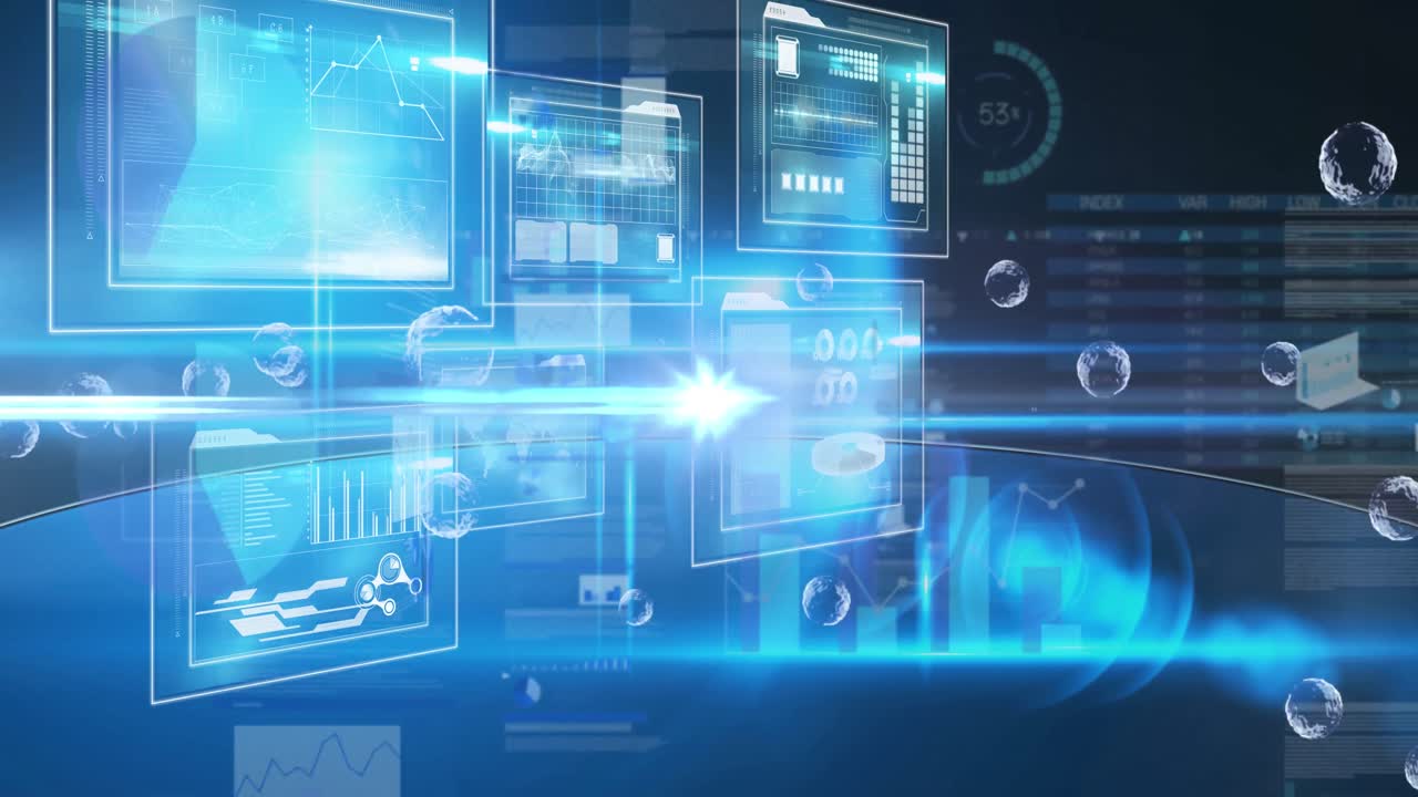 과학적 그래프와 데이터에 대한 거품의 애니메이션