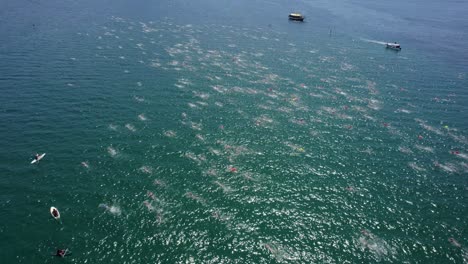 Aerial-view-of-the-Travessia-da-Fuga-das-Ilhas-in-Barra-Do-Sahy,-Sao-Sebastiao,-Brazil