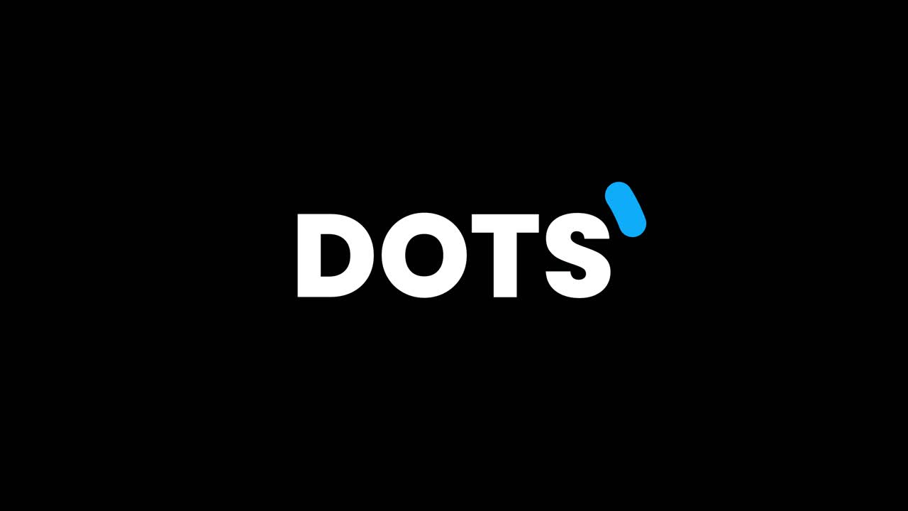 Animated Blue Dot and White Text Logo Reveal
